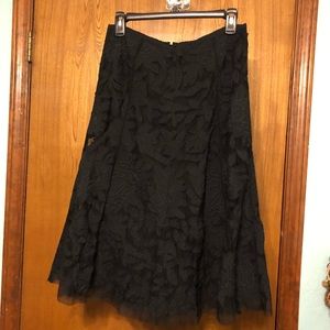 Black Midi Embroidered Skirt